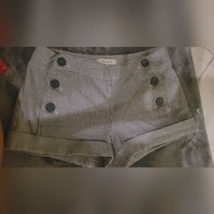 Women's Black Striped Shorts